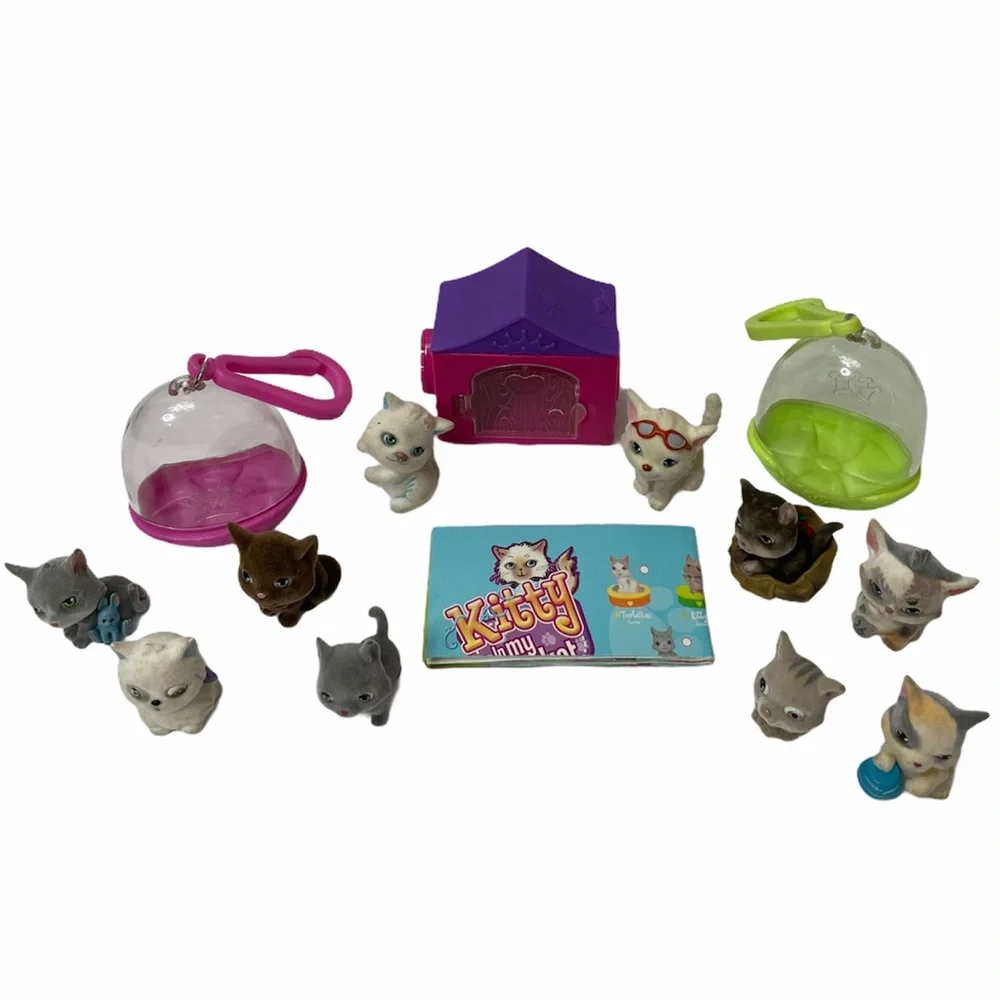 Kitty in My Pocket Vintage Toys Cats MEG Play Jakks Doll House Miniatures Pink